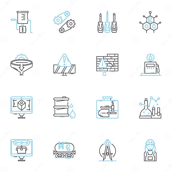Computer Engineering Linear Icons Set. Coding, Hardware, Software ...
