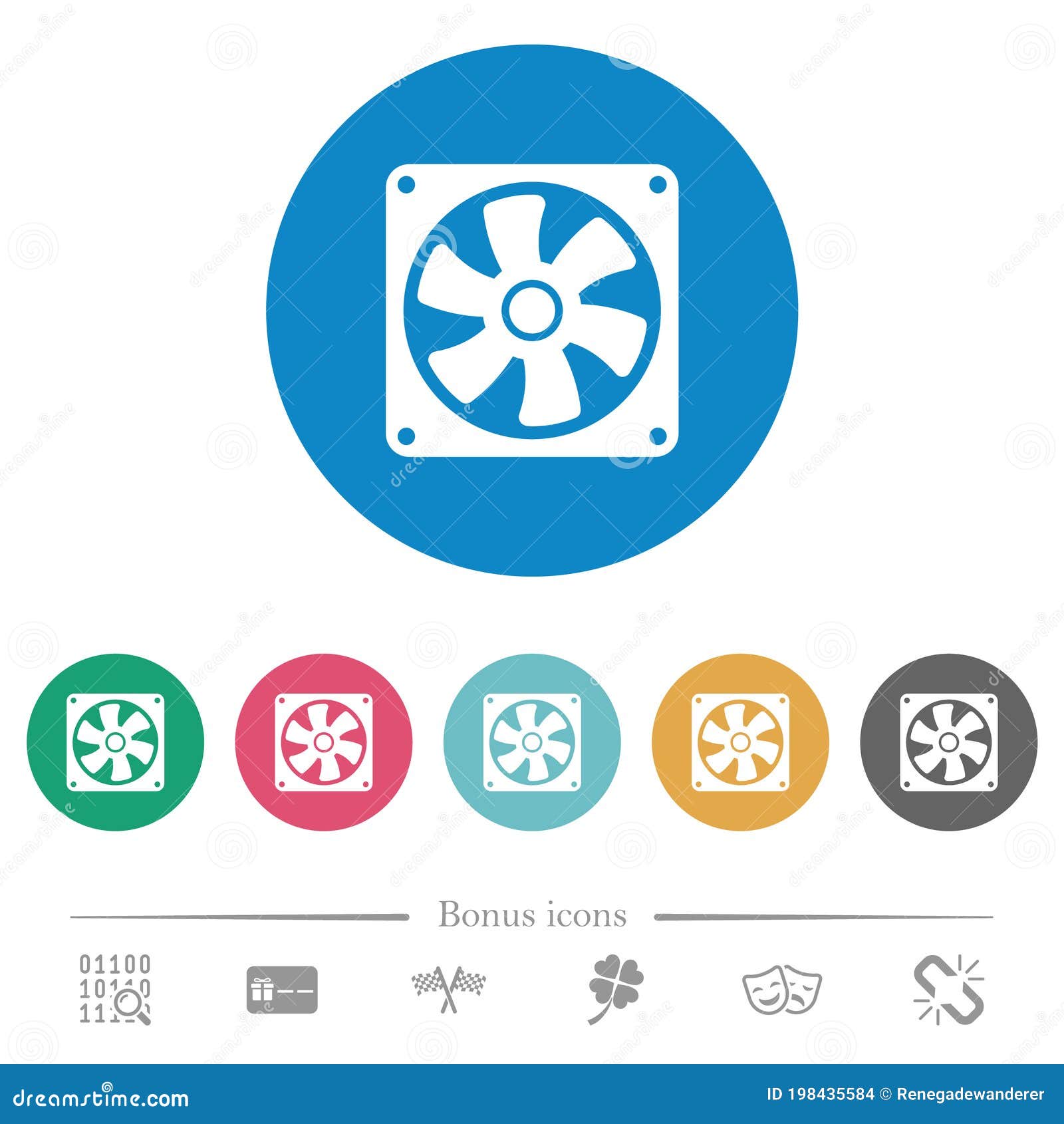 computer fan flat round icons