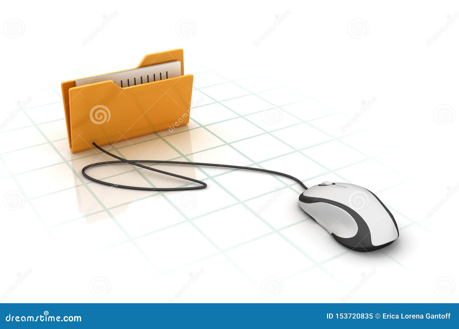 Computer Folder with Computer Mouse Stock Illustration Illustration