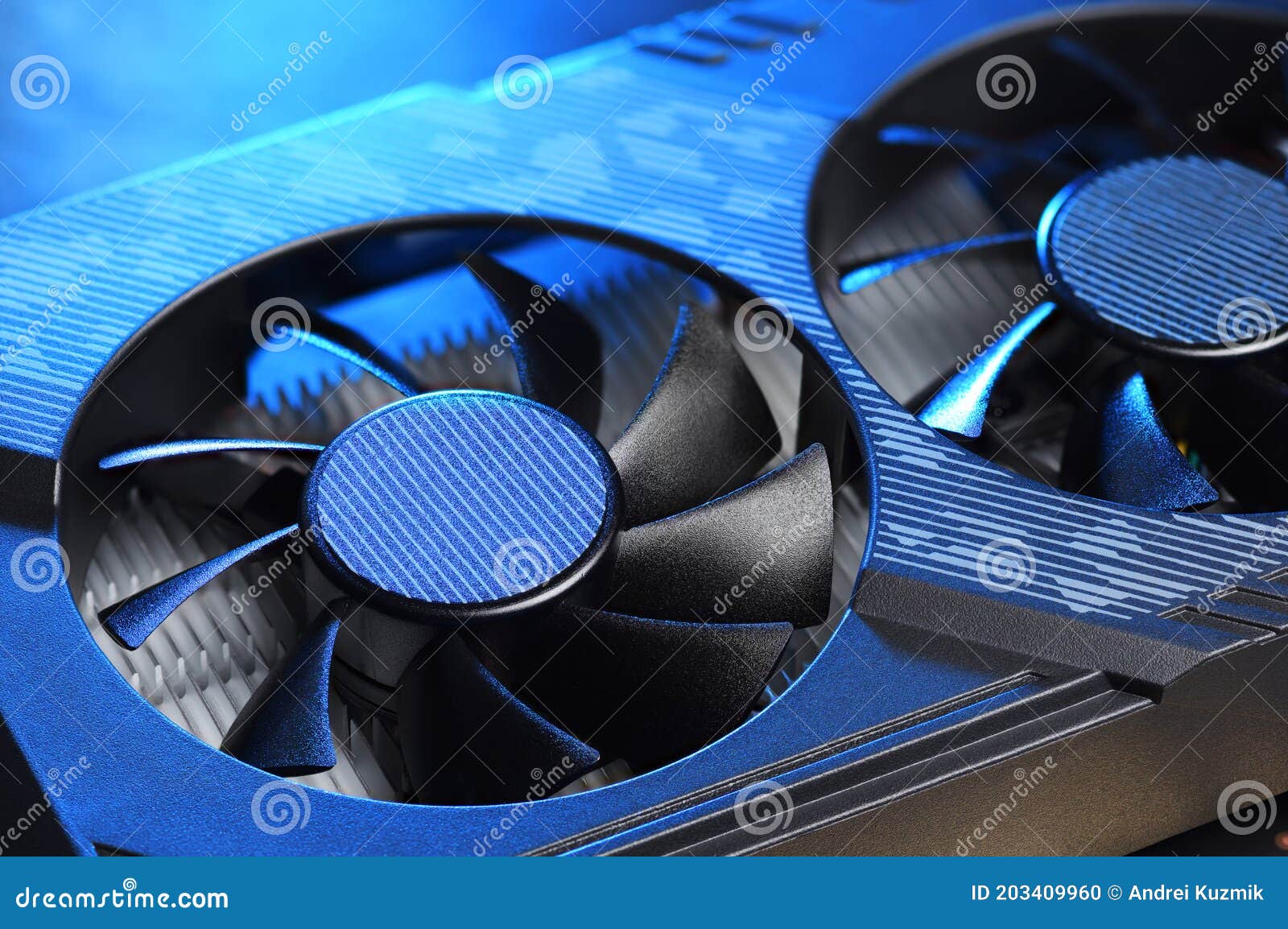computer gaming gpu graphic card with fan