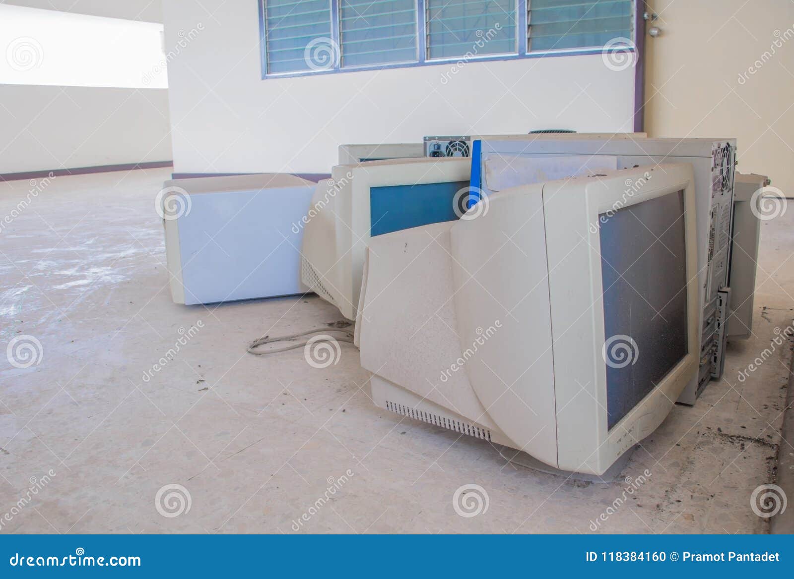 Computer Garbage Electronic Old Technology Dirty Which Has Pollution with Copy Space Add Text