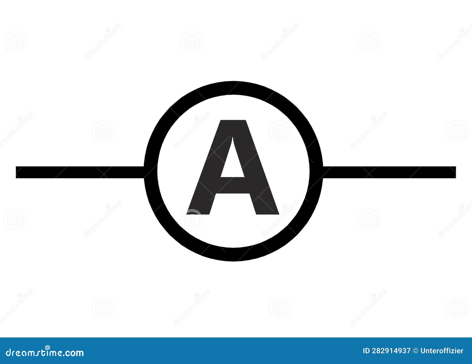 The Electrical Electronic Symbol of an Ammeter White Backdrop Stock