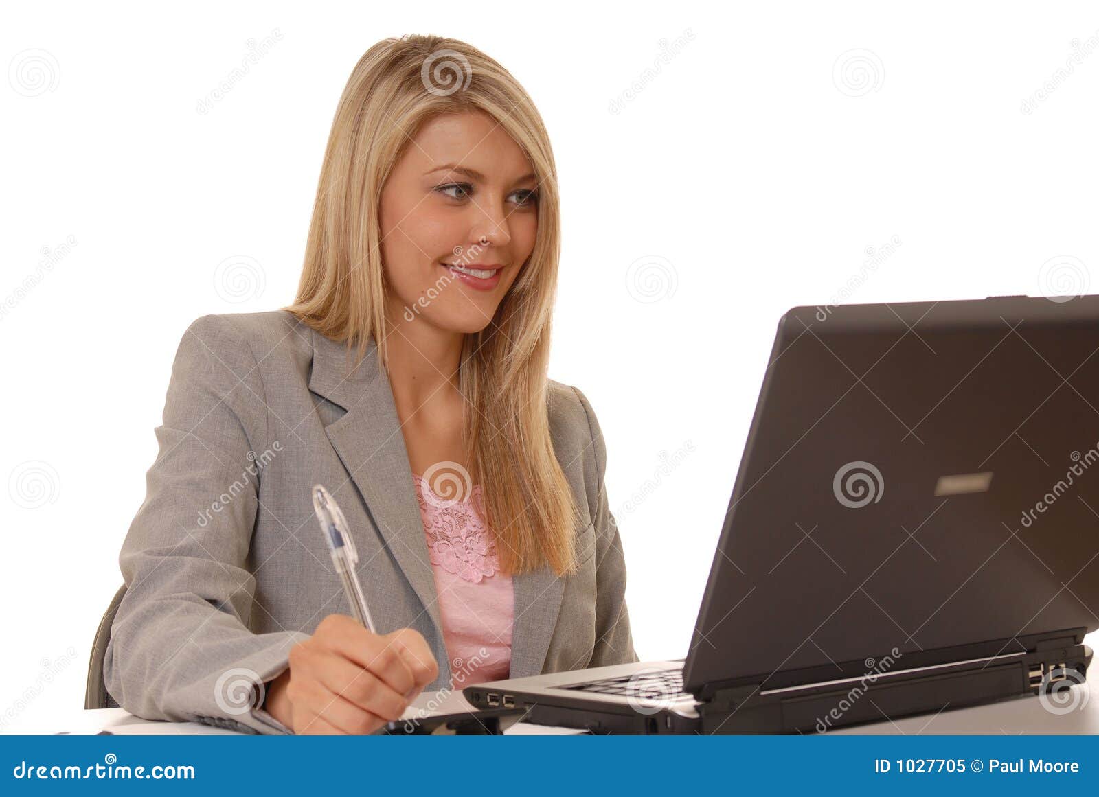 Computer Girl Three stock image. Image of isolated, laptop ... Computer Girl Three