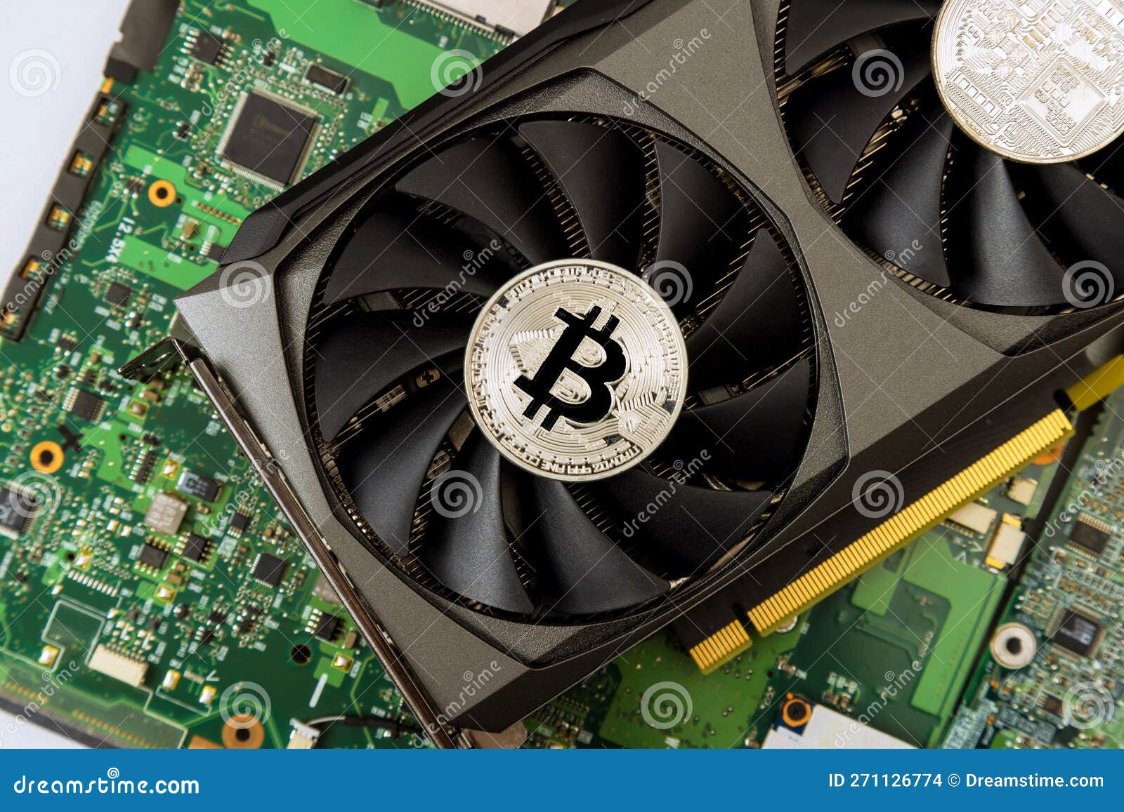 A Computer with a Graphic Video Card that is Used for Mining Bitcoins