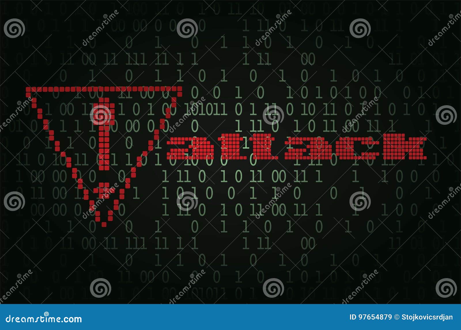 Computer Hacker Attack Notification Stock Vector Illustration of