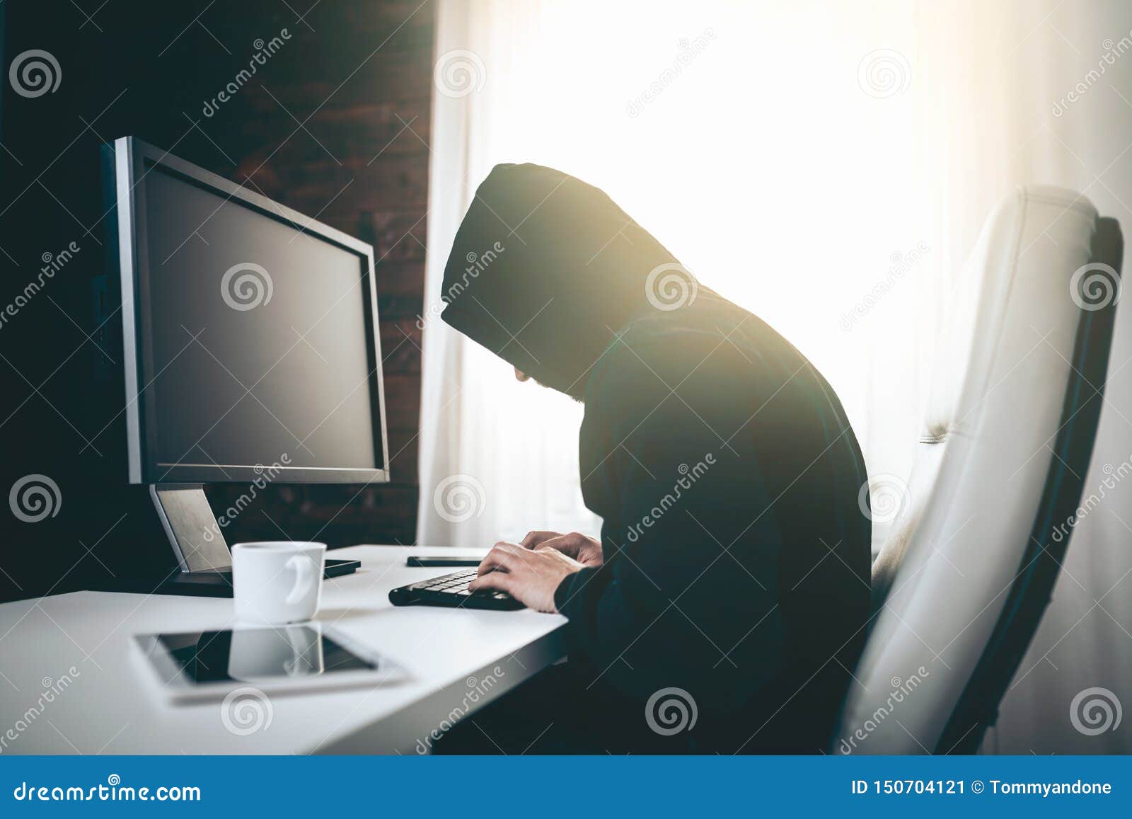 Computer Hacker Stealing Information From Web Stock Image Image