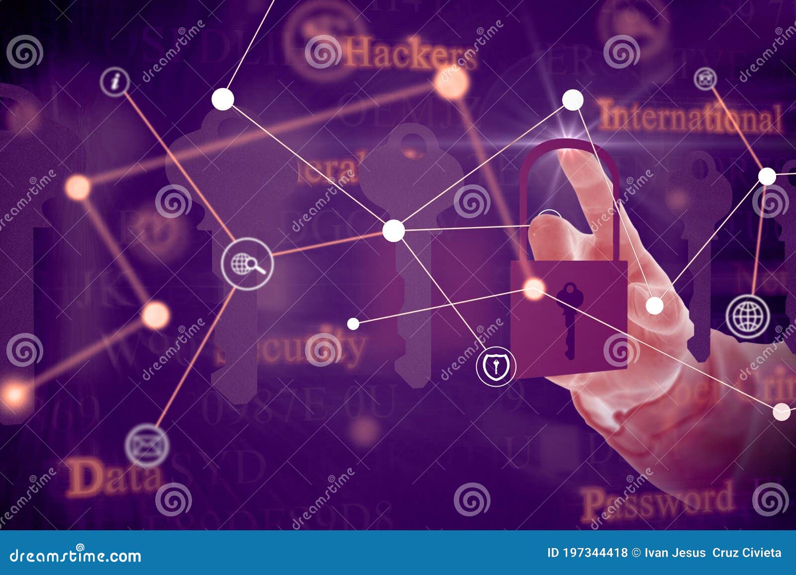 computer hacking concept. network security. computer crimen.