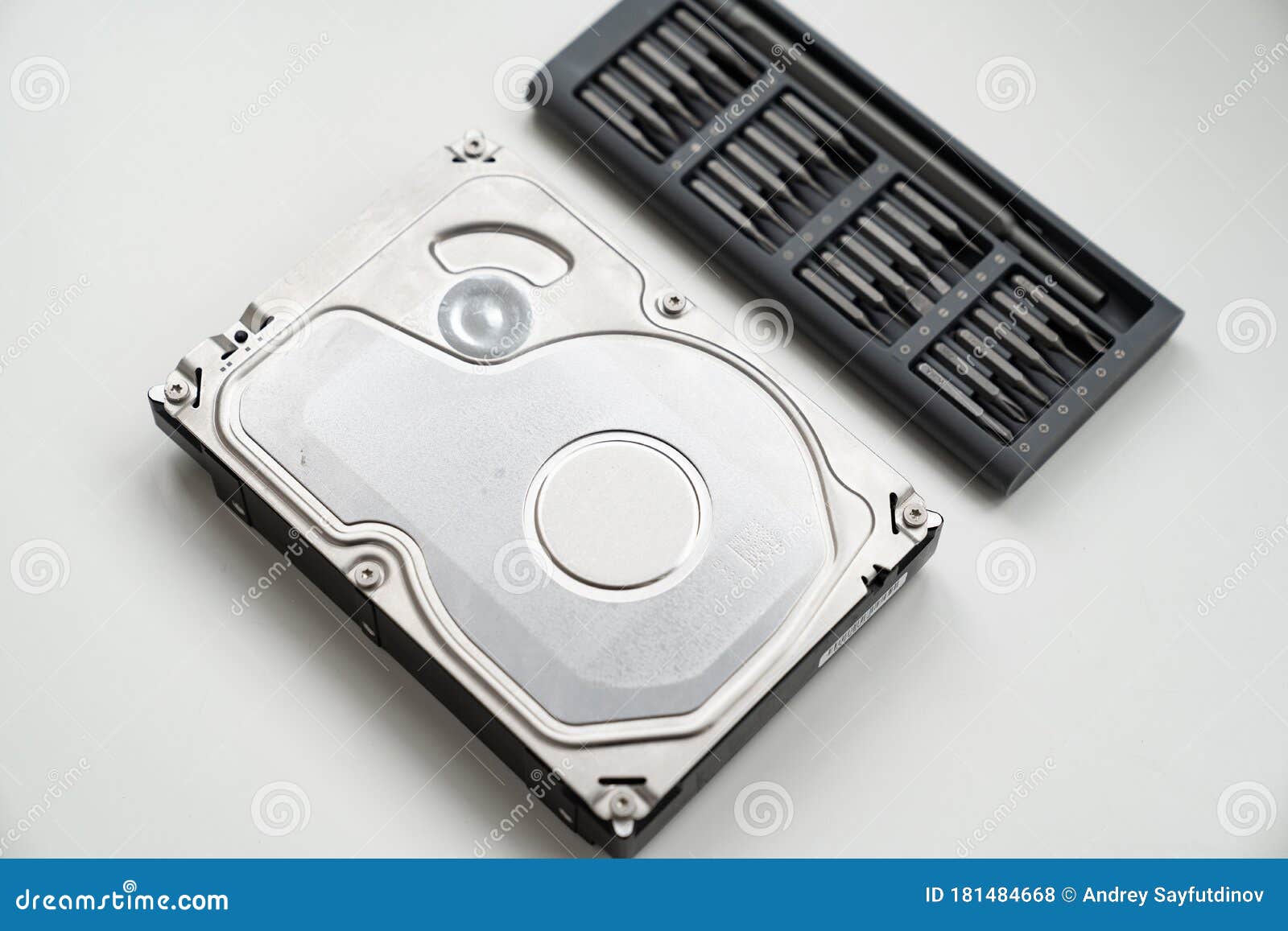 Computer Hard Drive with Screwdriver Set Stock Photo Image of