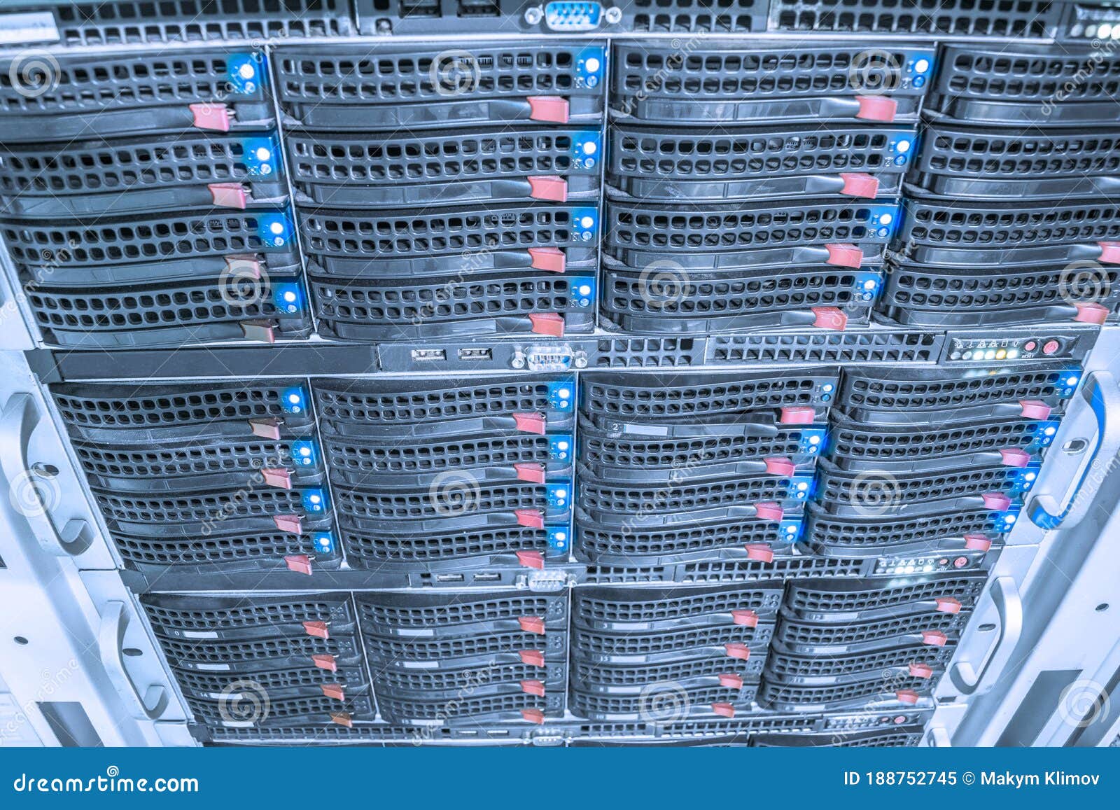 The Computer Hardware Array is Installed in the Datacenter Rack. 