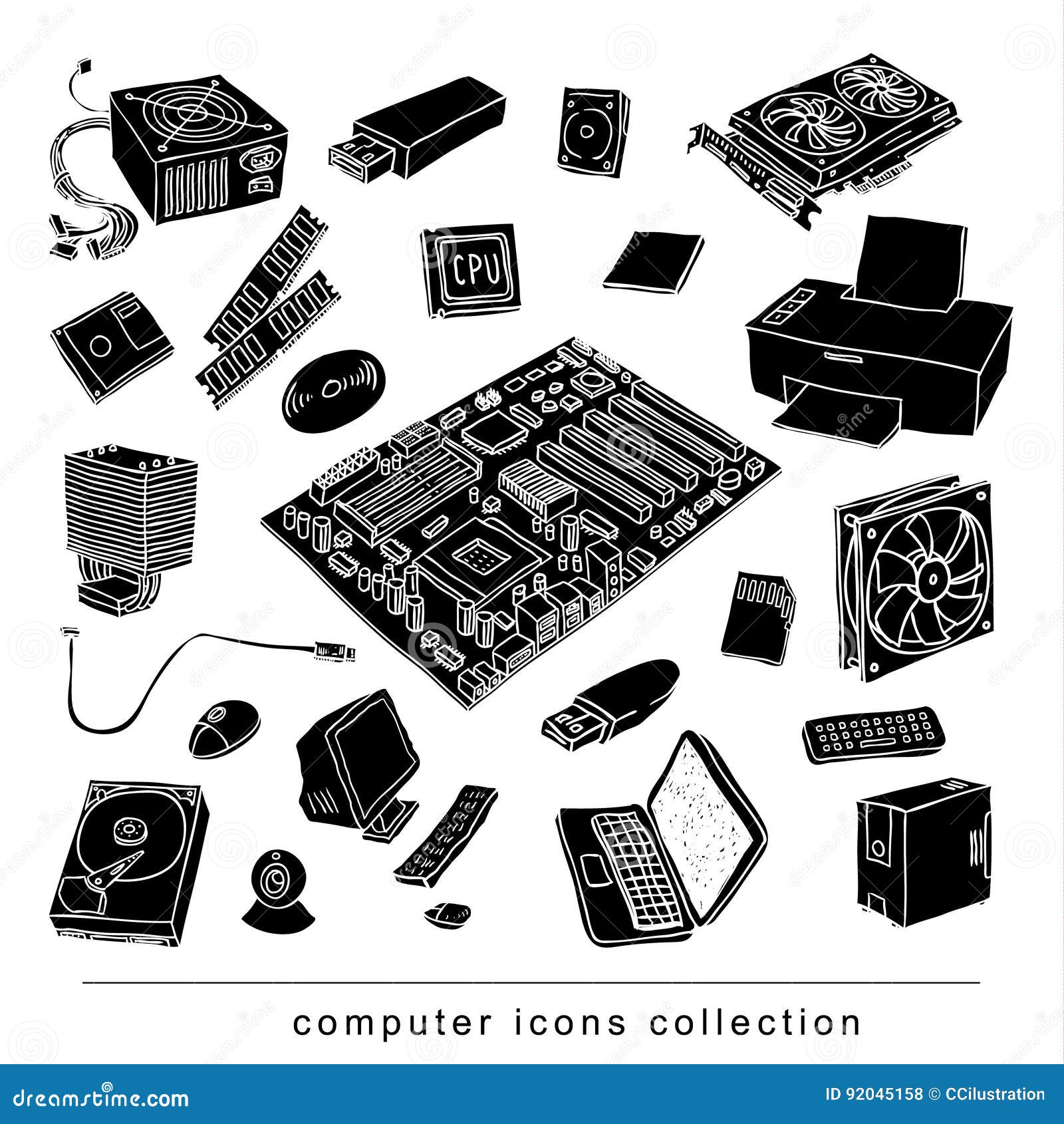 Computer Parts Drawing | Main Parts of Computer drawing easy steps | How to Draw  Computer Parts - YouTube