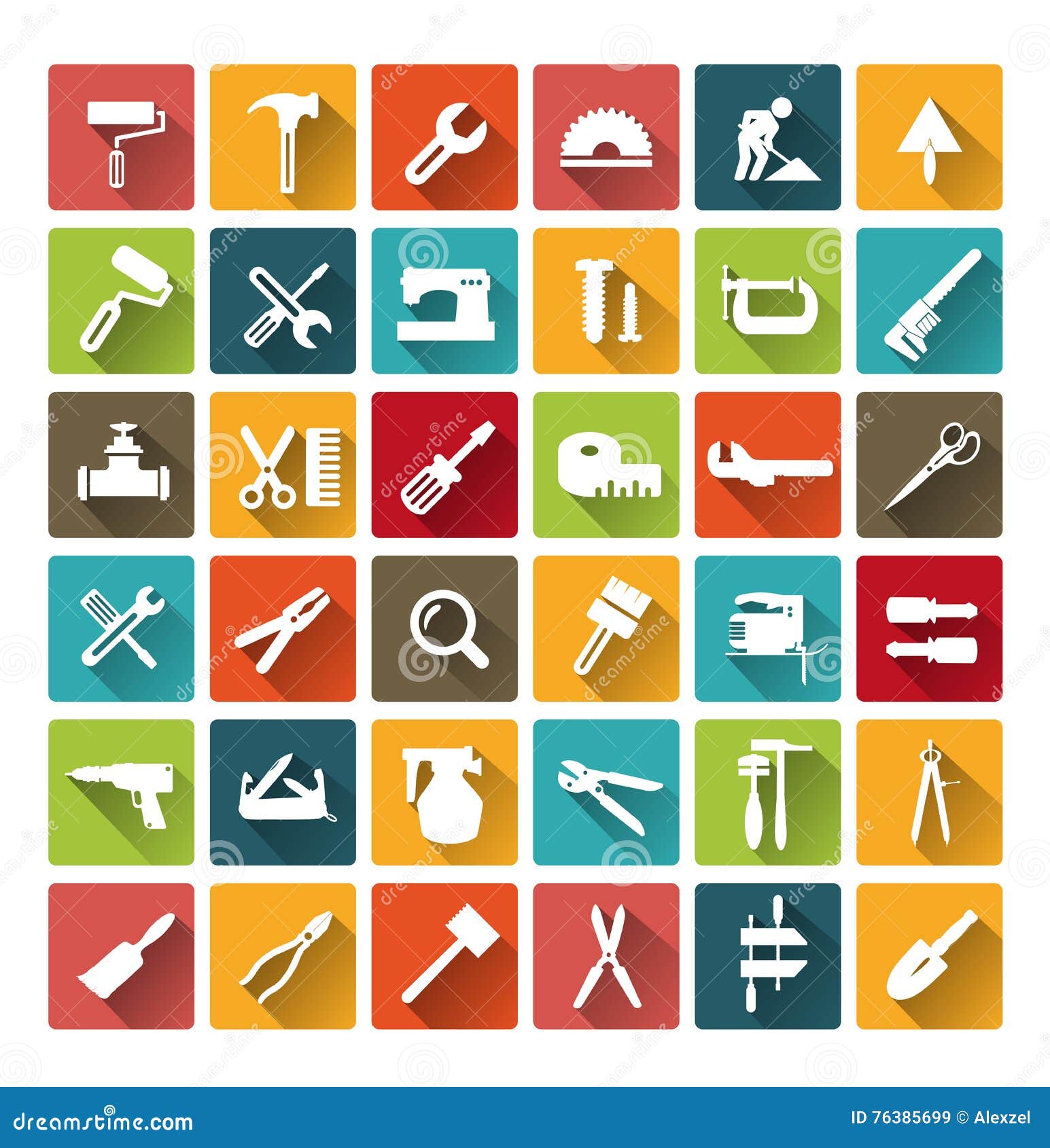 Computer icons tools stock vector. Illustration of trowel 76385699
