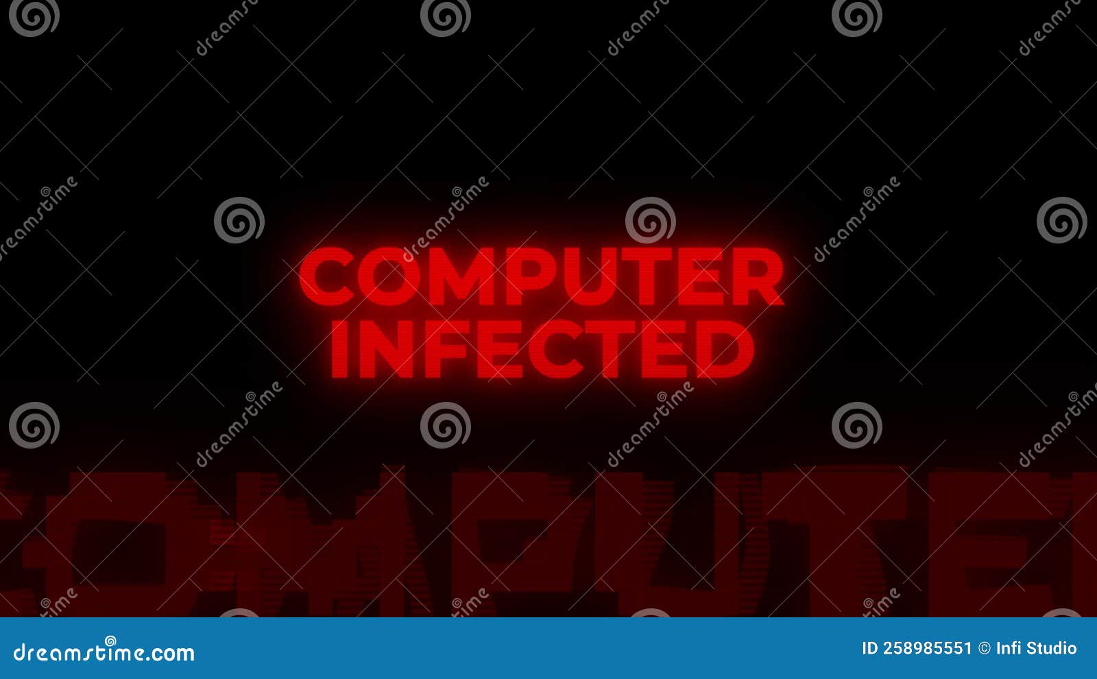 Computer Infected Red Warning Error Alert Computer Virus Alert Hacking