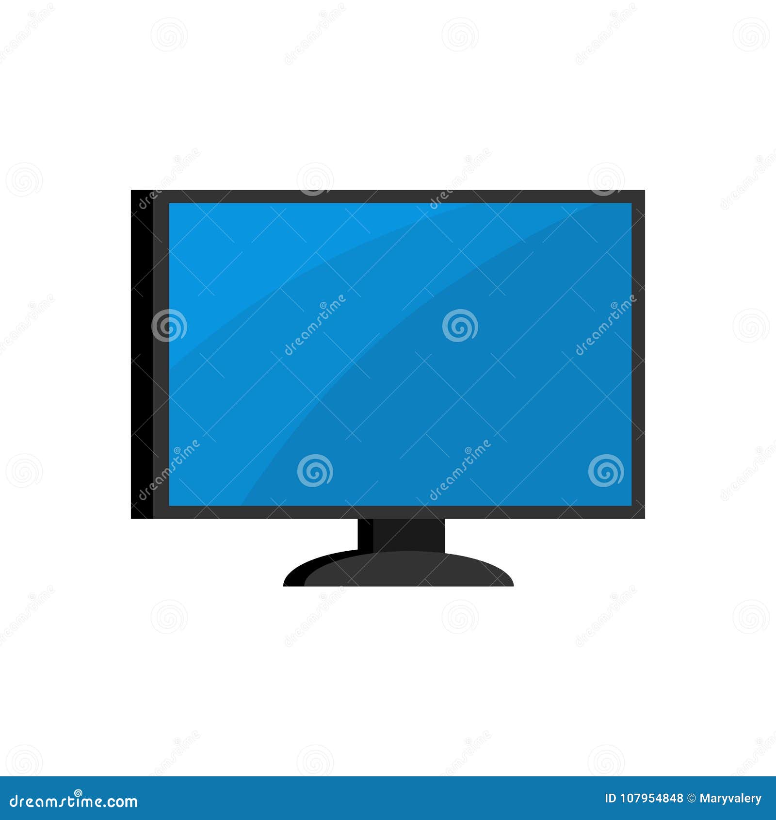 Computer Isolated Monitor Pc On White Background Vector Illustration Stock Vector Illustration Of Electrical Metal