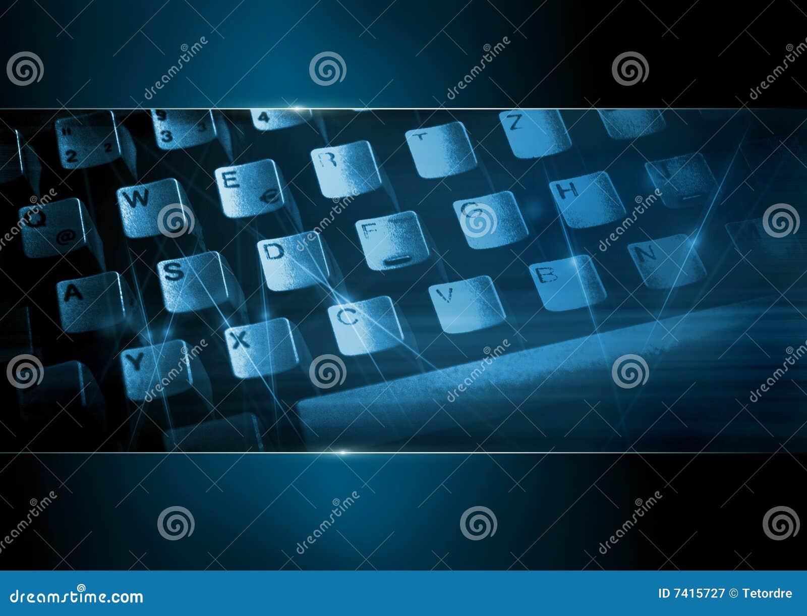 Computer Keyboard in Blue 2 Stock Image Image of technology, edge