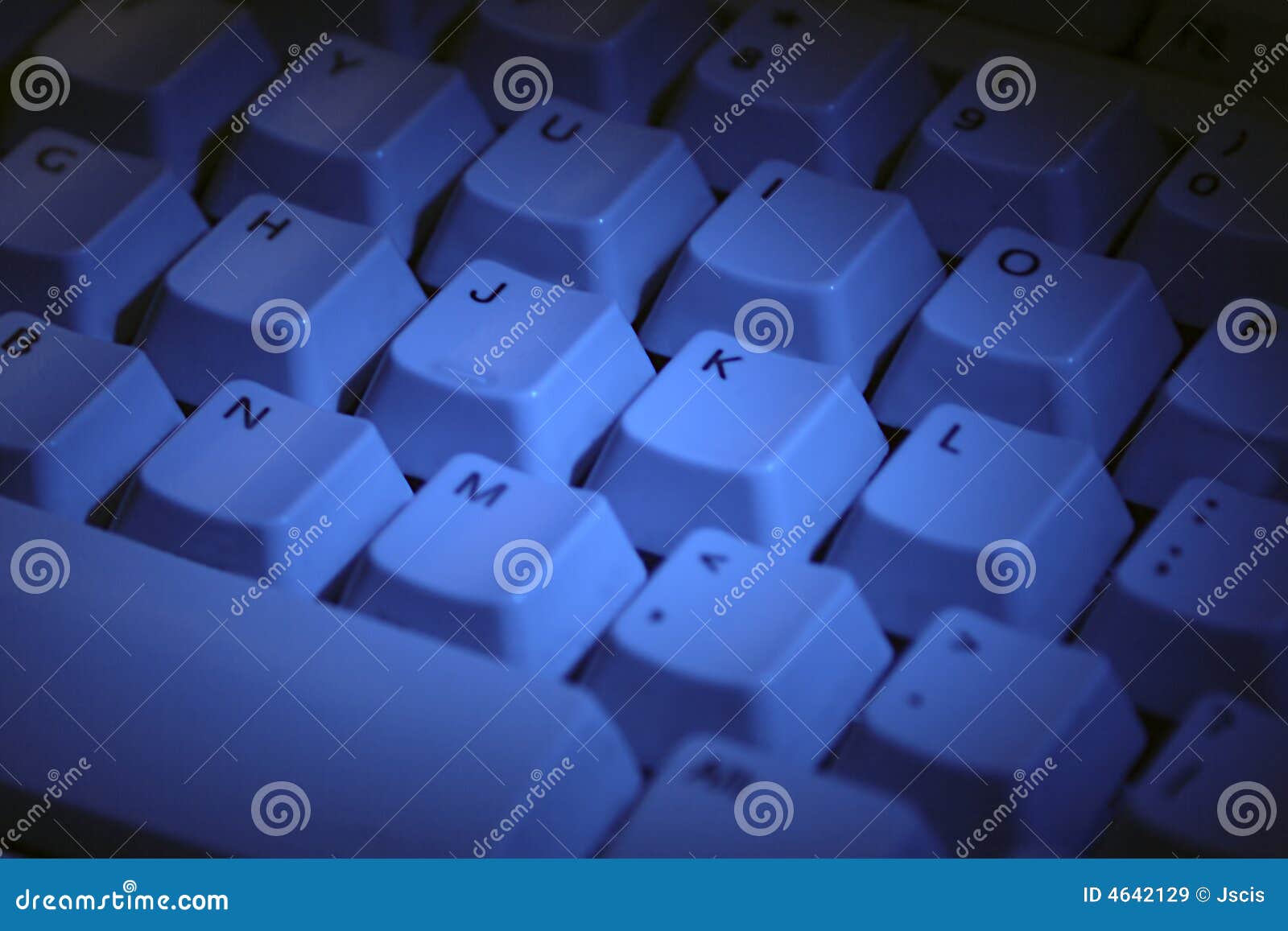 Computer Keyboard in Blue stock image. Image of equipment 4642129