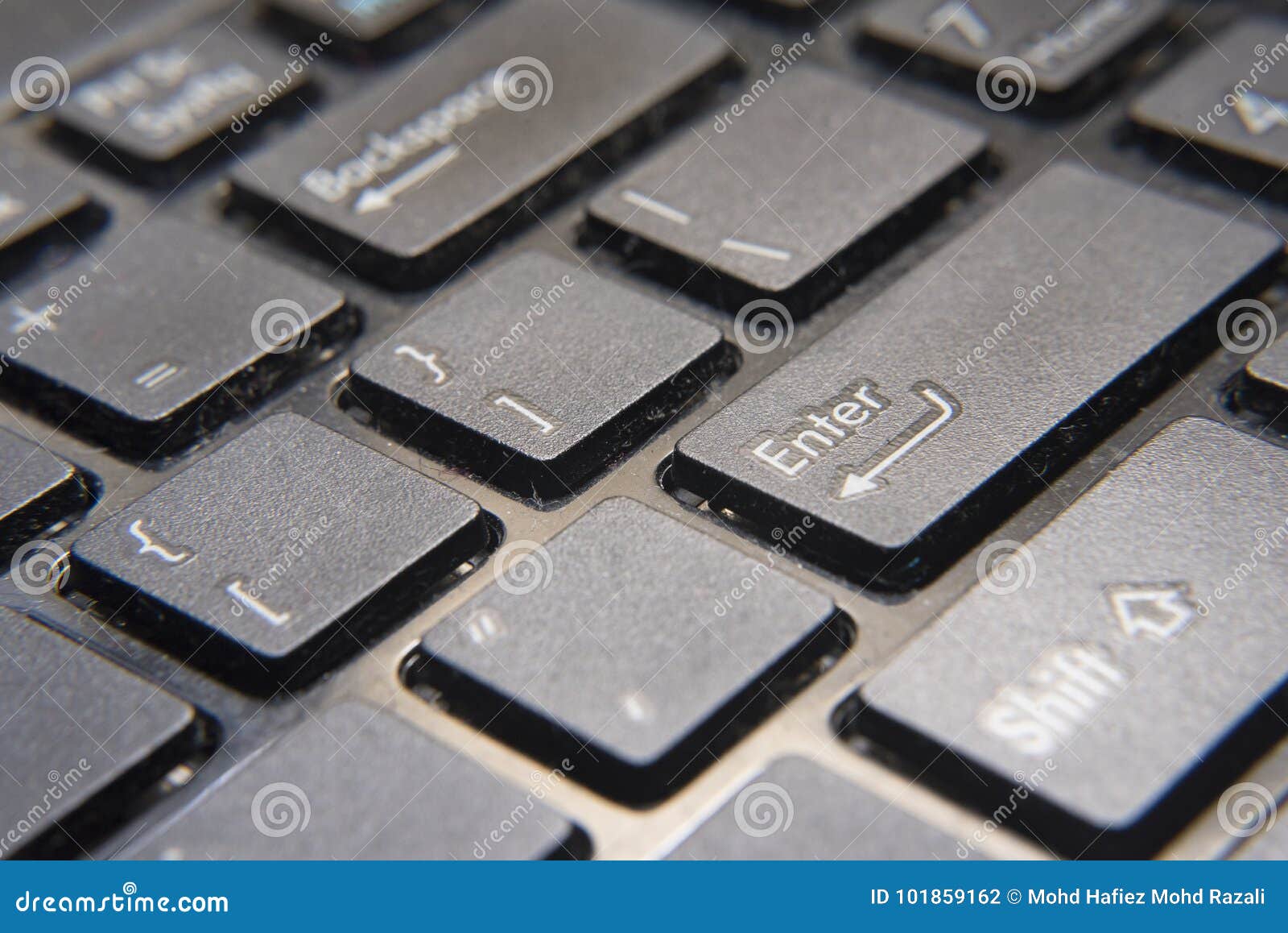 Computer Keyboard Close Up. Focus at `ENTER` Button Stock Photo Image