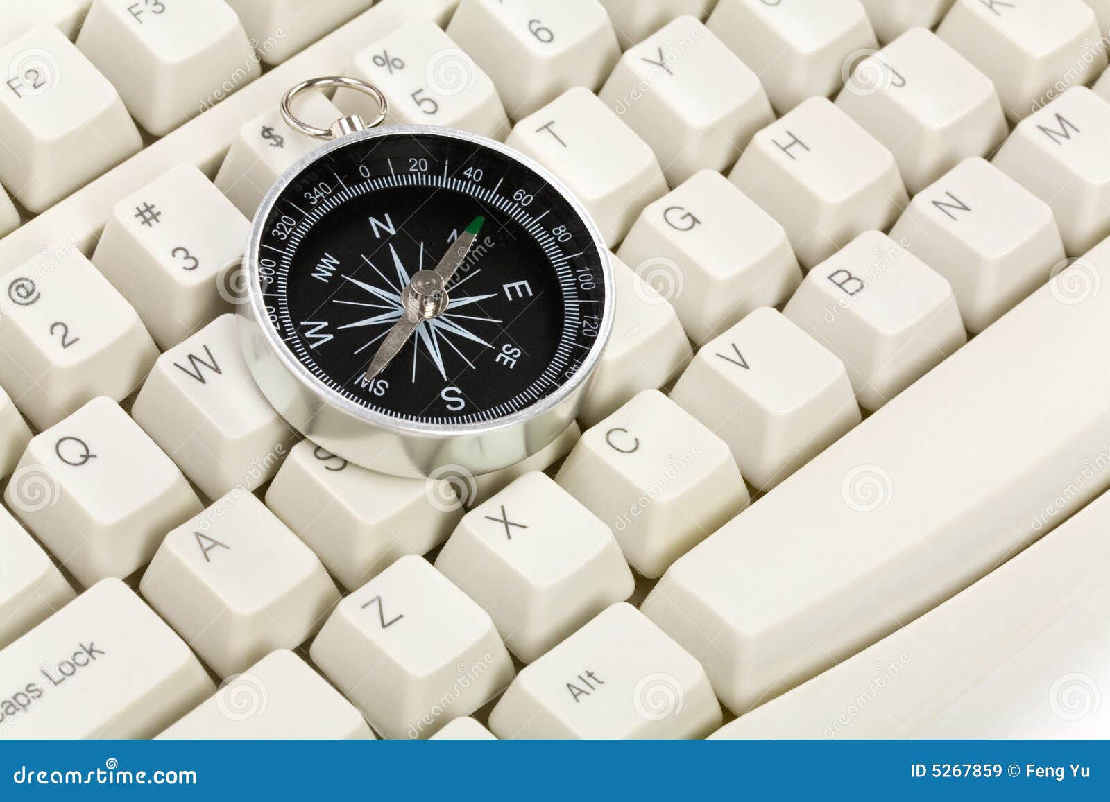 Computer Keyboard and Compass Stock Image Image of computer