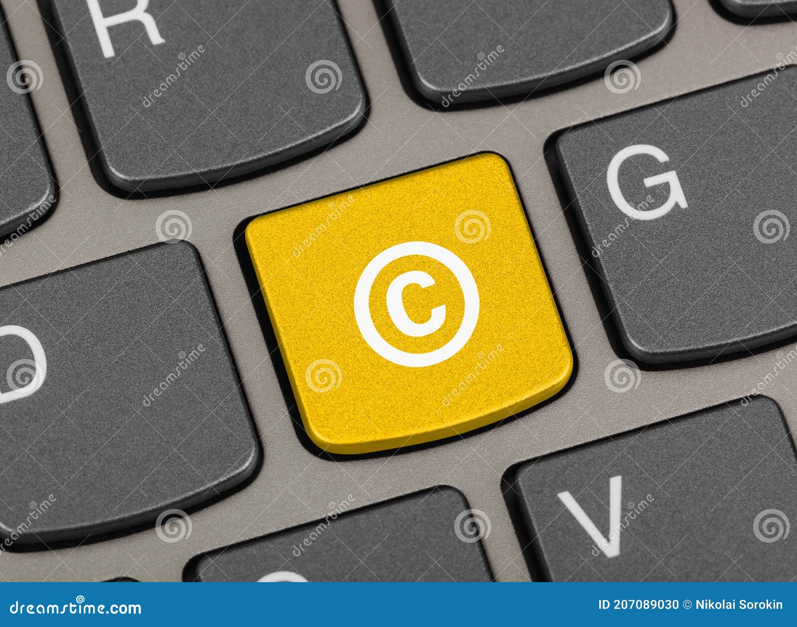 Computer Keyboard with Copyright Symbol Stock Photo - Image of pirate