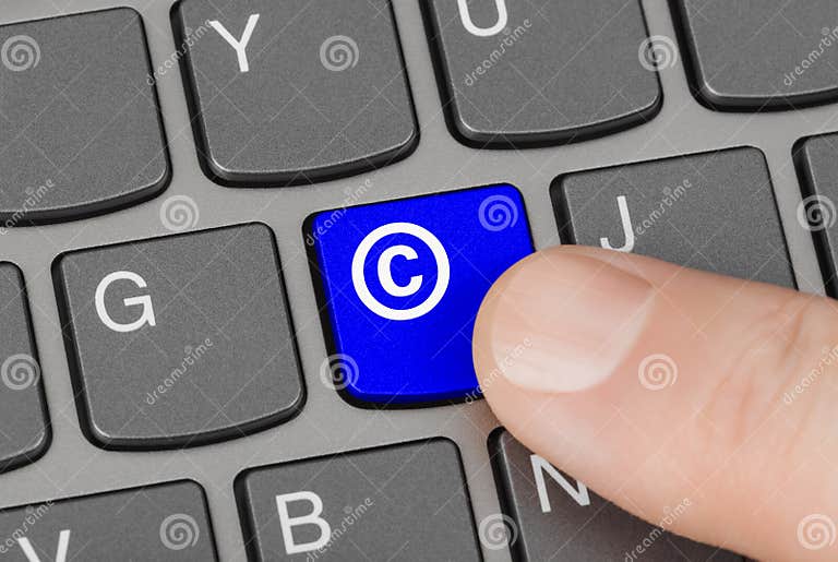 Computer Keyboard with Copyright Symbol Stock Image - Image of digital
