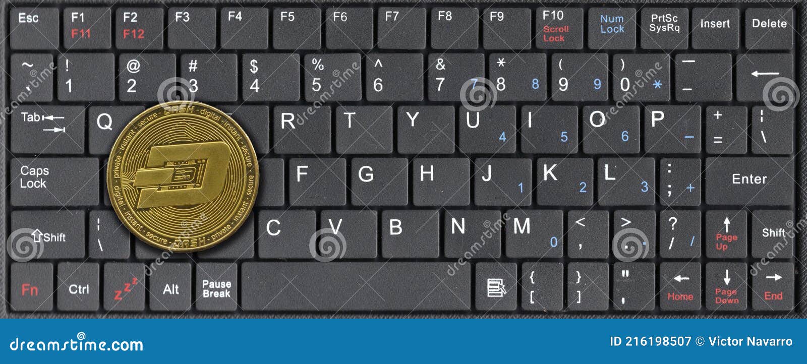 Dash keyboard editorial photography. Image of cryptocurrency - 216198507