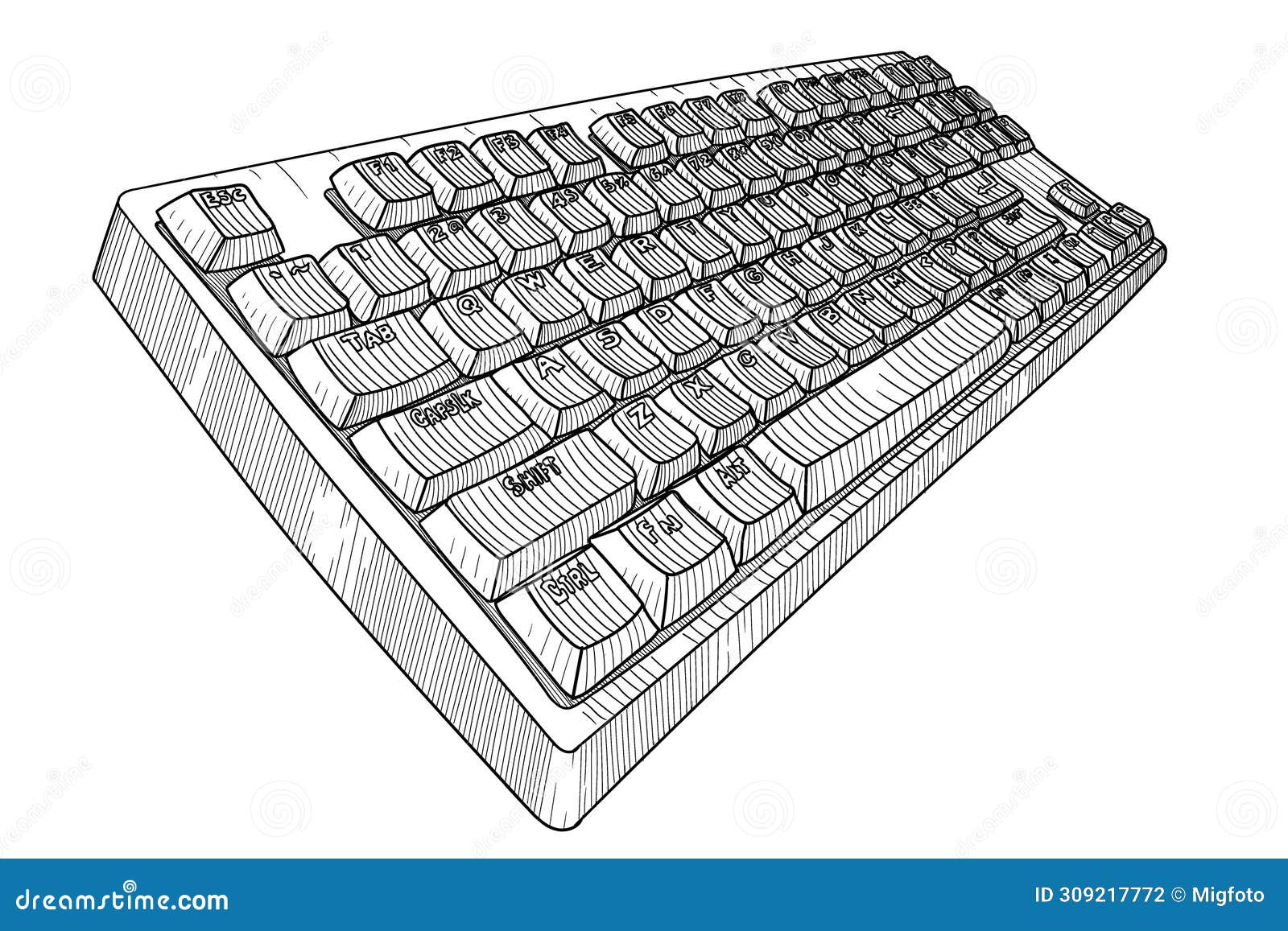 Keyboard Key Sketch. Enter Key End Shift. Black and White Drawing. Black  Line Vector Illustration. Stock Vector - Illustration of equipment, modern:  184958808