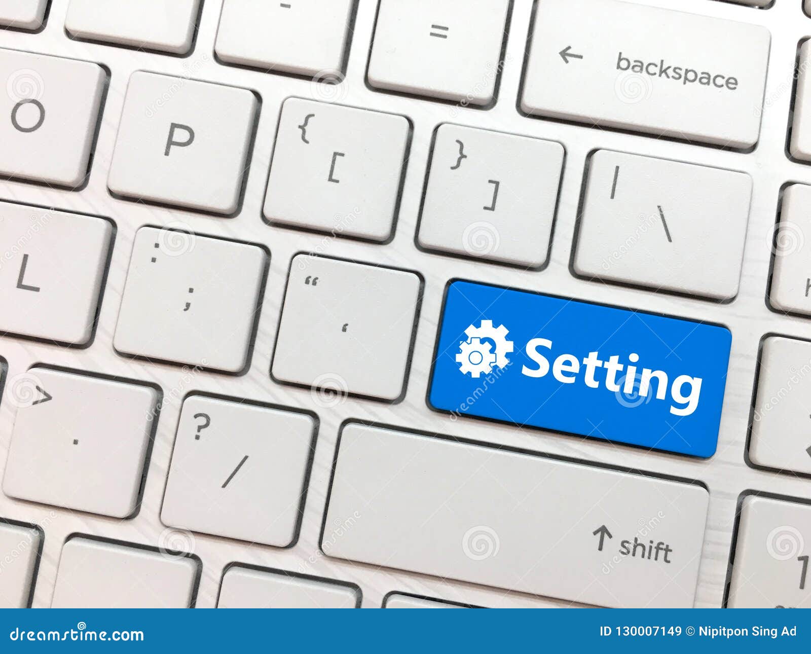 Computer Keyboard Enter Button with Setting and Symbol Stock Image