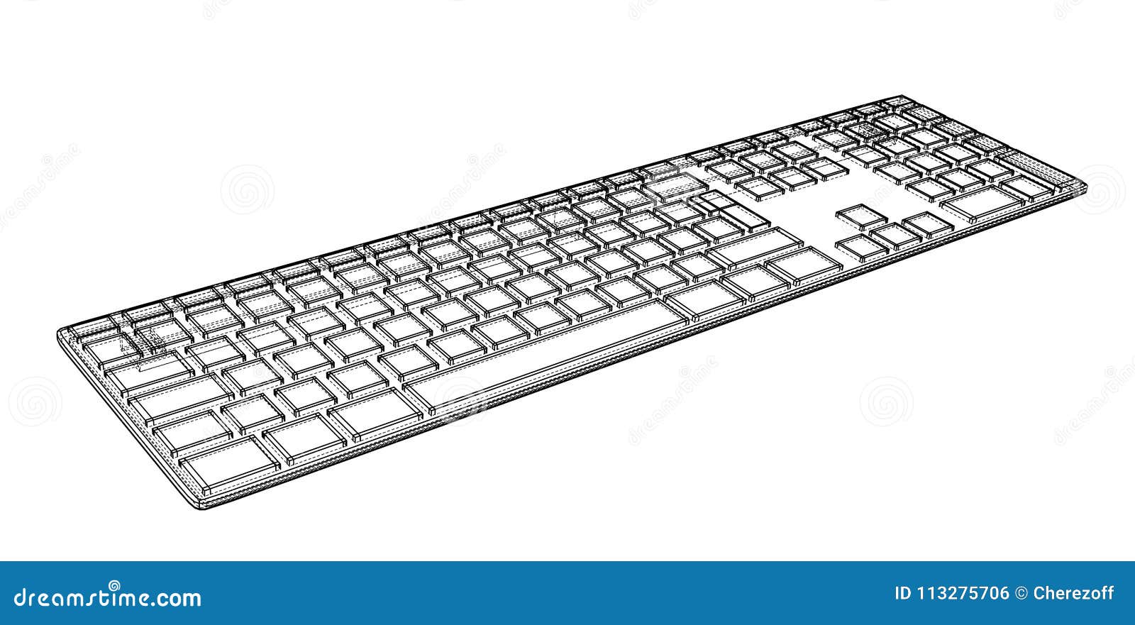 Computer keyboard outline stock vector. Illustration of design 113275706