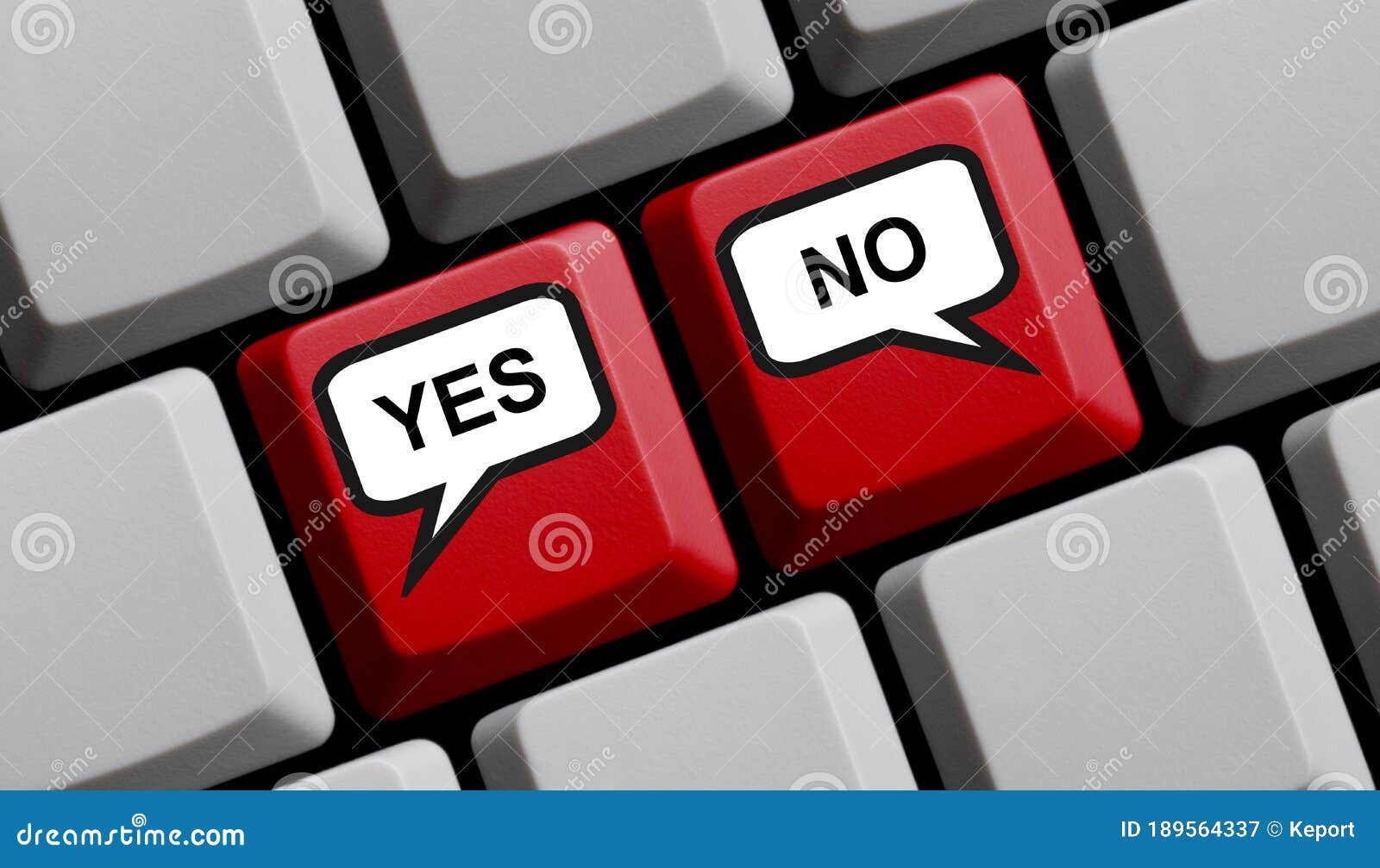 Yes or No on Red Computer Keyboard Stock Illustration Illustration of