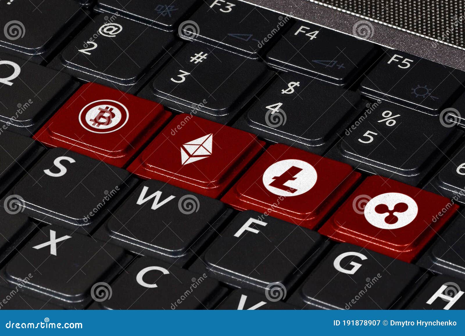 Computer Keyboard With Symbols Of The Most Popular Crypto ...