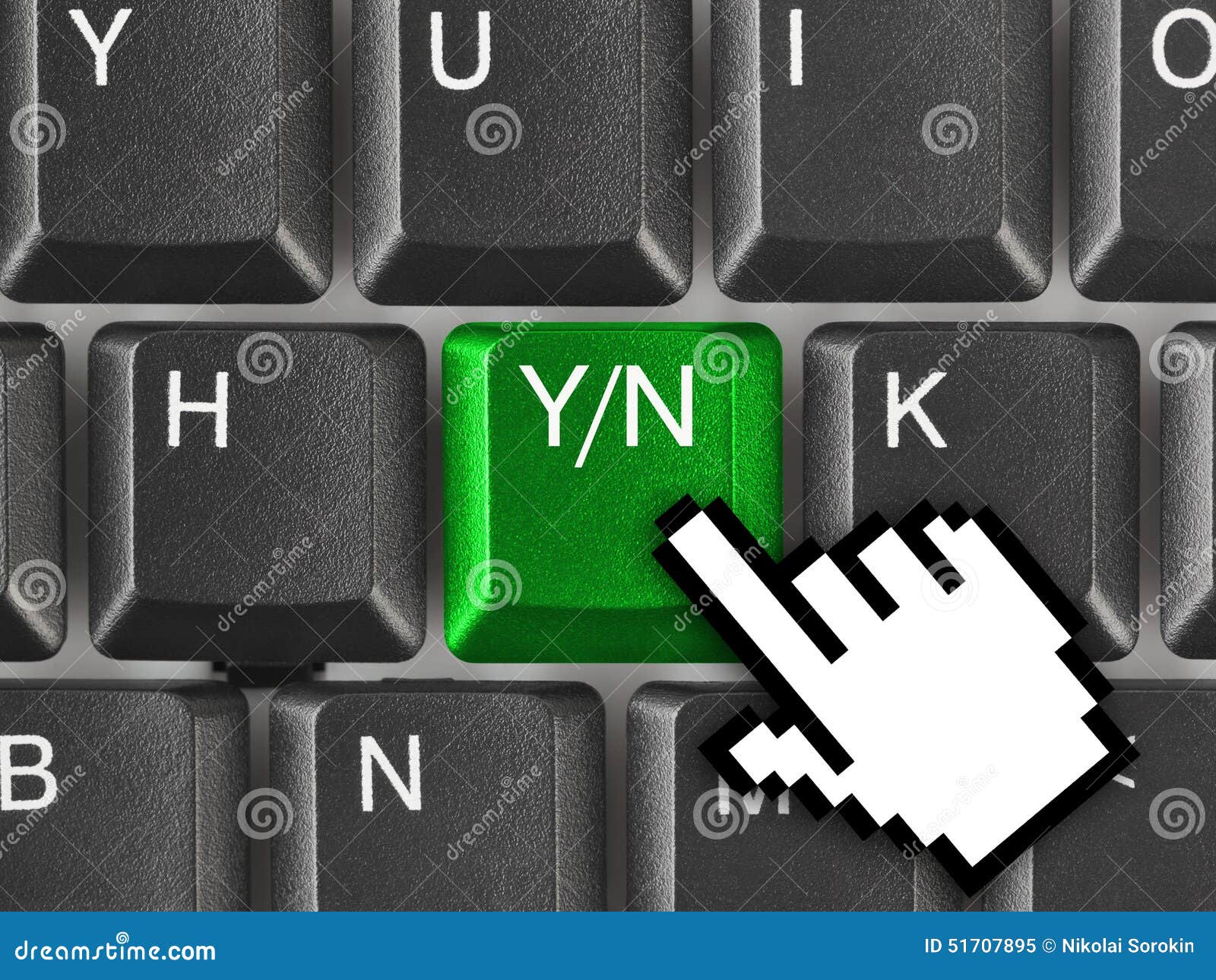 Computer Keyboard with Yes and No Key Stock Image Image of notebook