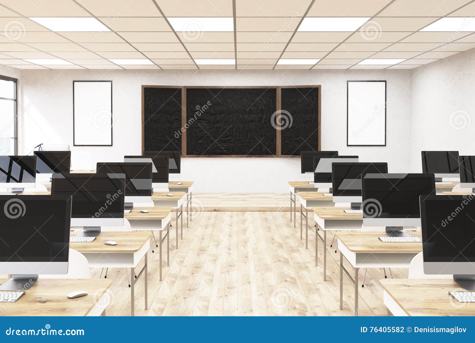 Desk Is Set Up In A Classroom Background, 3d Illustration, School Classroom  With A Smartphone In Front, E Learning And Online Education Concept  Background Image And Wallpaper for Free Download