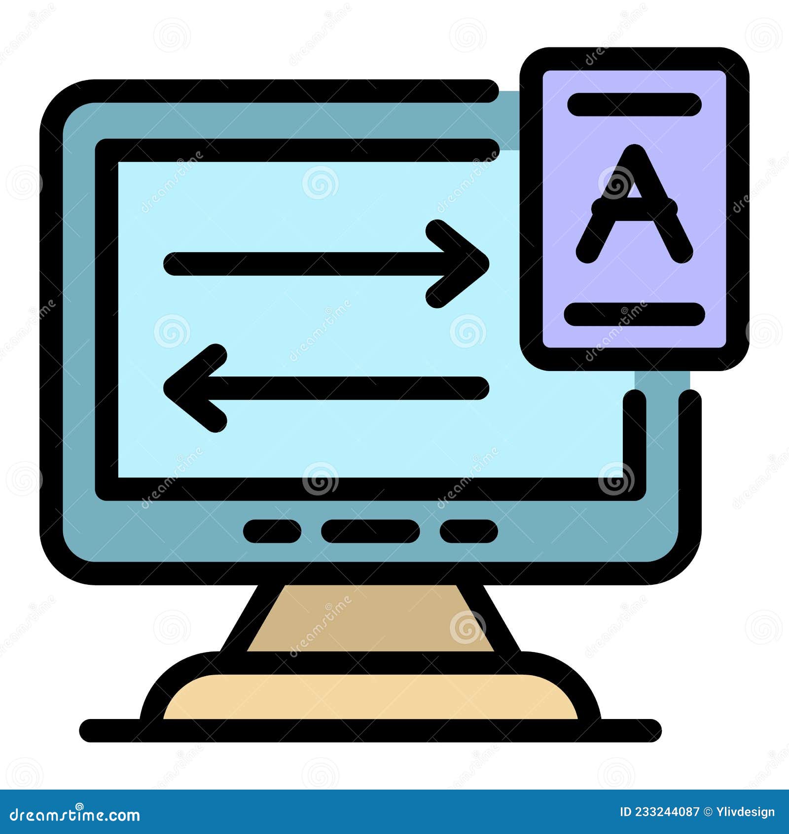Computer Language Translator Icon Color Outline Vector Stock Vector