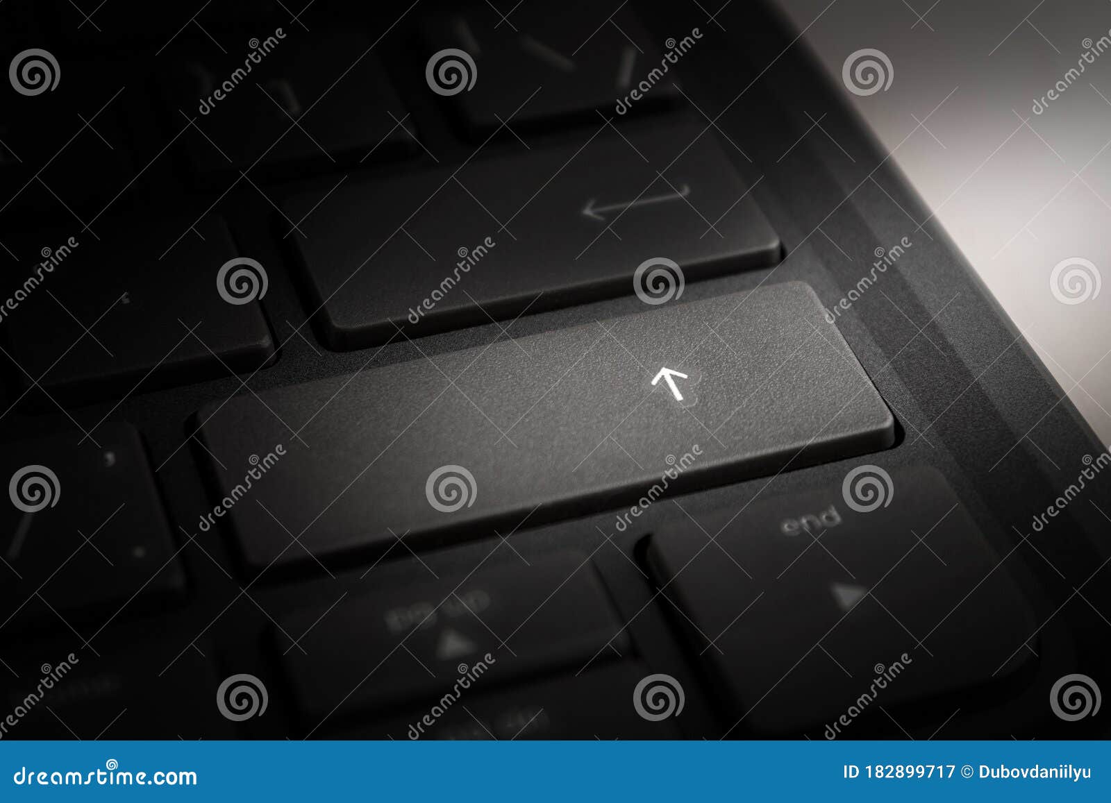 computer or laptop keyboard key with up arrow, enter, growth up