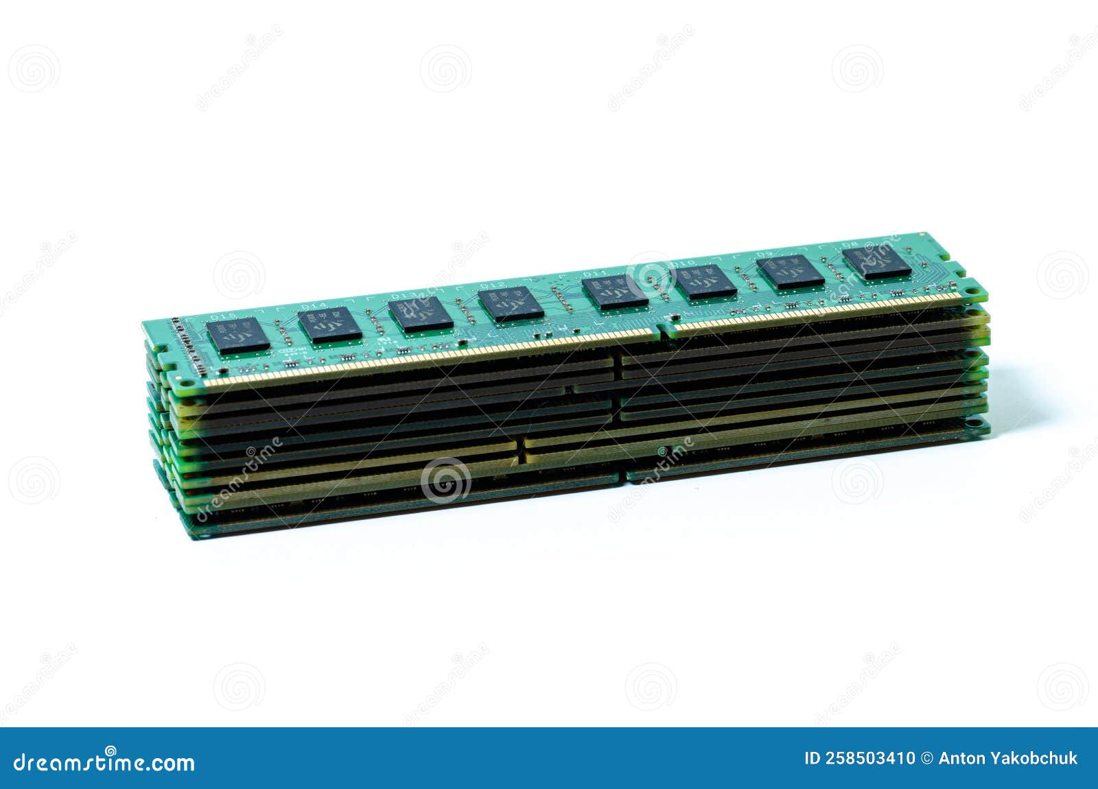 Computer Memory Card Close Up Memory Socket on Board Computer Server