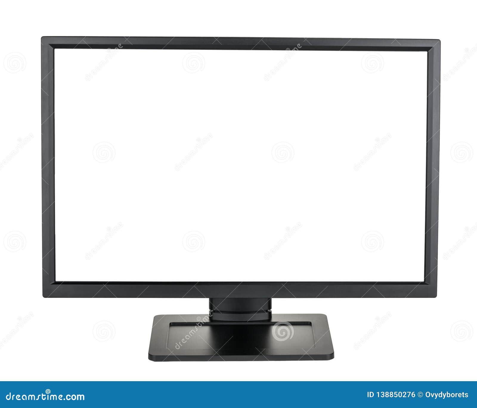 computer monitor display with blank screen  clipping path