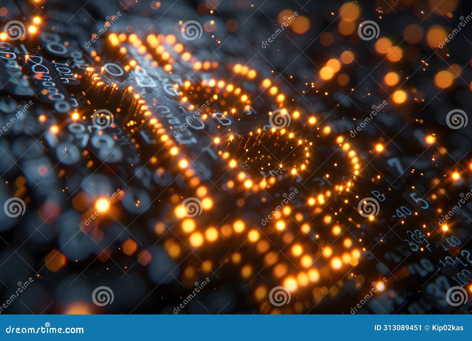 Computer Screen Displaying Array of Numbers Generative AI Stock ...