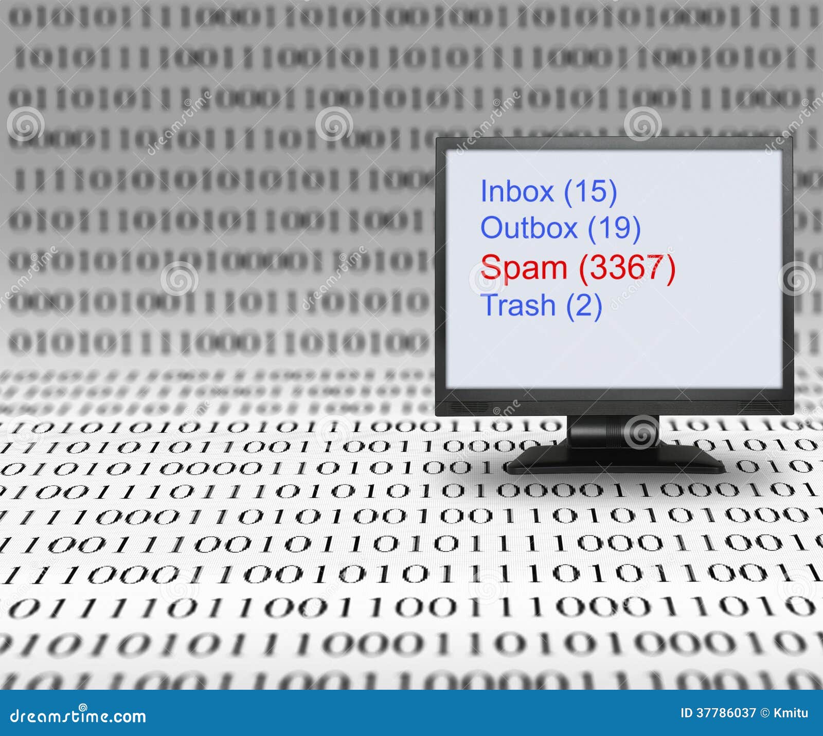 Computer Monitor With E-mails Stock Image - Image of mail, annoying