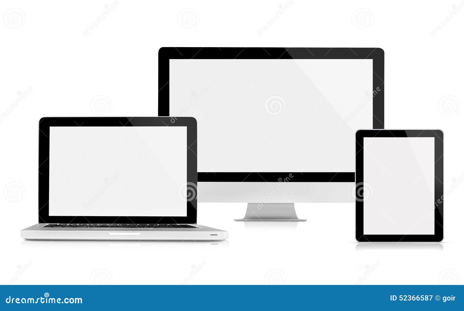 computer monitor, laptop and tablet