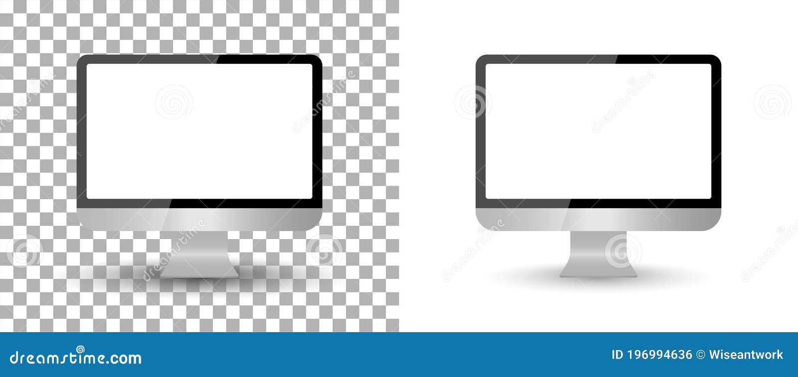 Computer Monitor Mockup with Screen Blank. PC Isolated Desktop. Laptop with  Frame. Modern Icon on Transparent Background Stock Vector - Illustration of  mock, border: 196994636