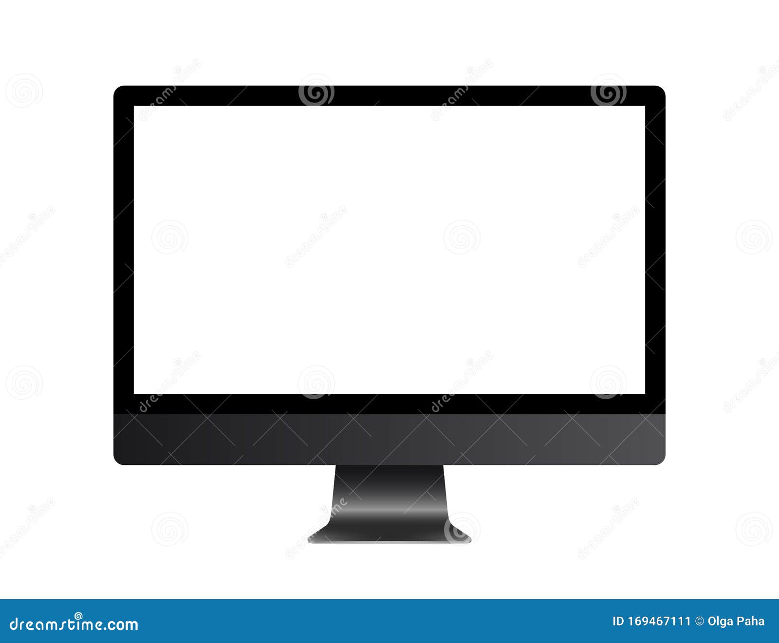 Computer Monitor Template Dark White Stock Vector Illustration of