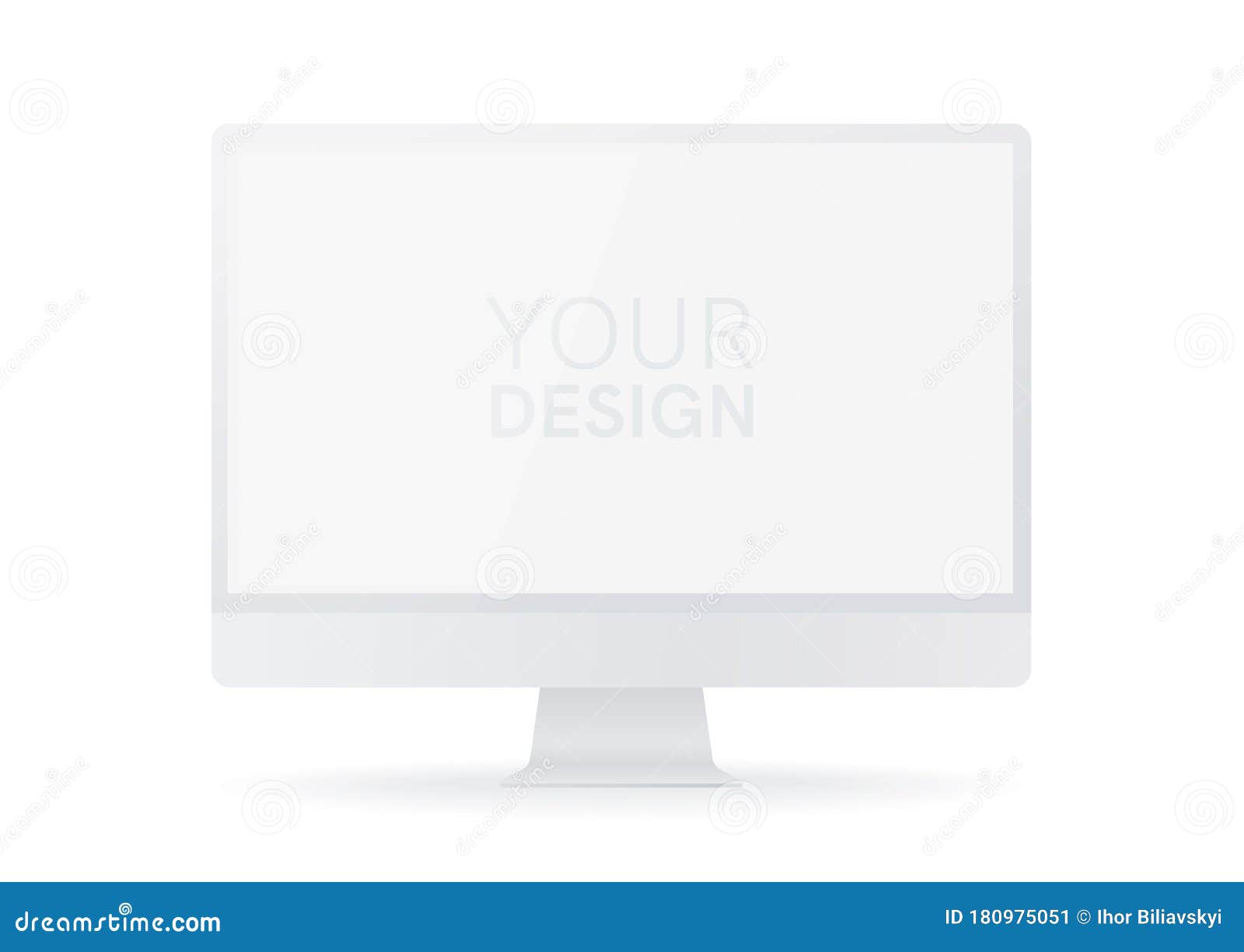 Computer Monitor Template Isolated White Color Flat Style Pc Border Simple Modern Colorful Design Realistic Gadget Concept Stock Vector Illustration Of Isolated Frame 180975051