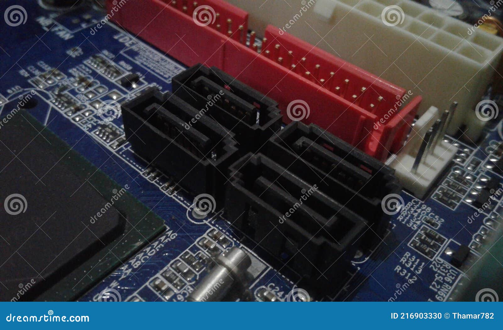 Computer Motherboard Sata Cable Ports , PC Electronics, Motherboard