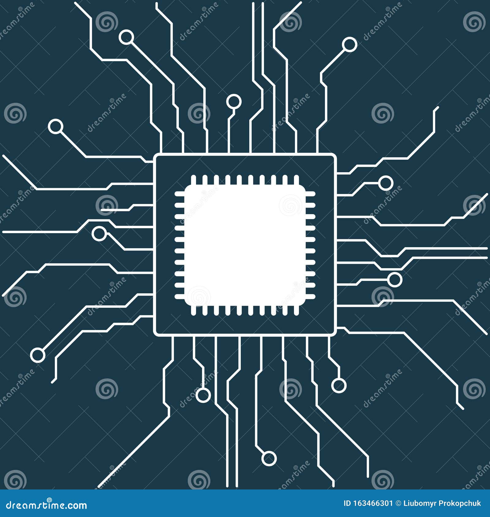Computer Motherboard Vector Background with Circuit Board Electronic