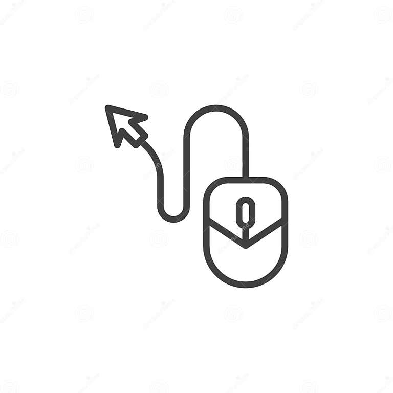 Computer Mouse Arrow Line Icon Stock Vector Illustration of perfect