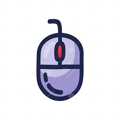 Computer Mouse Hand Drawn Outline Doodle Icon. Flat Cartoon Controller ...