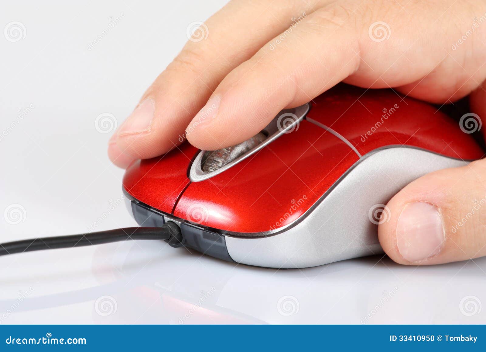 Computer mouse and hand stock photo. Image of cable, hand 33410950