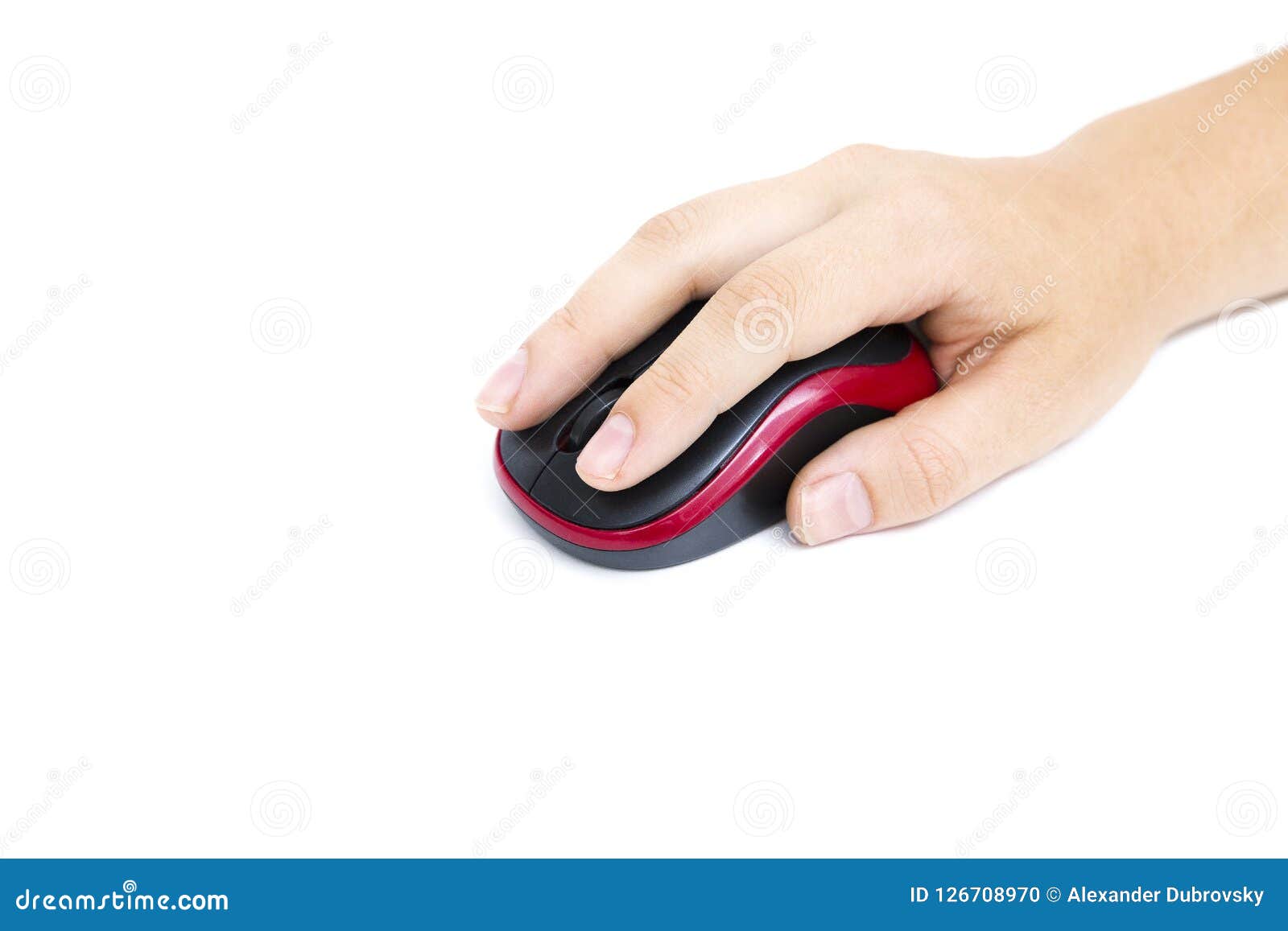 Computer Mouse in Hand on White Background Stock Photo Image of