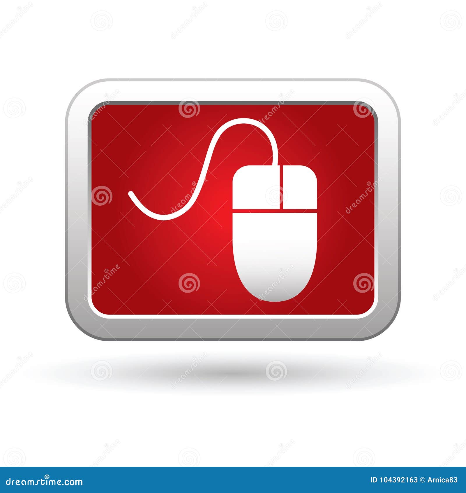 Computer Mouse Icon on the Button Stock Vector Illustration of cursor