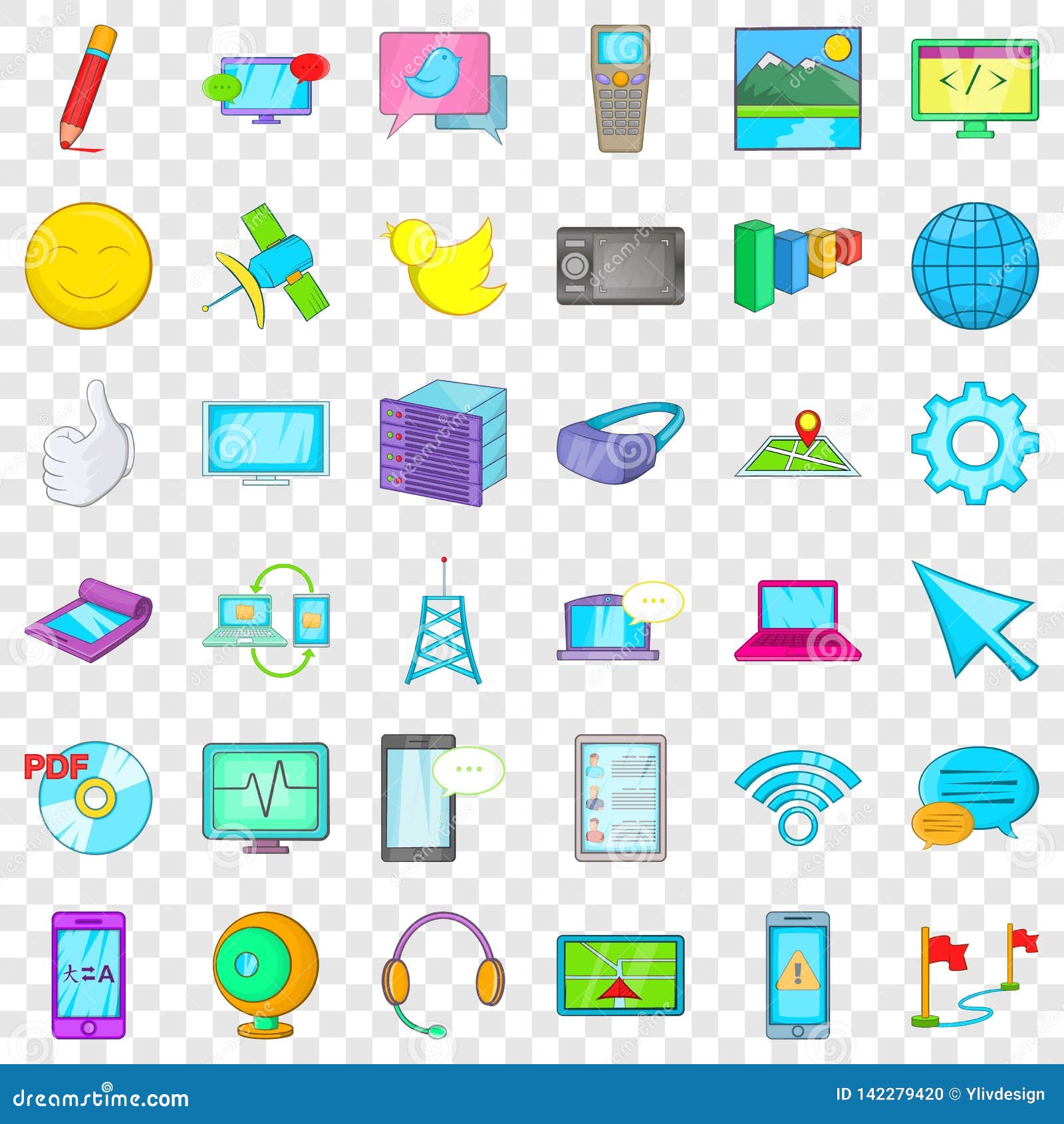 Computer Mouse Icons Set, Cartoon Style Stock Vector Illustration of