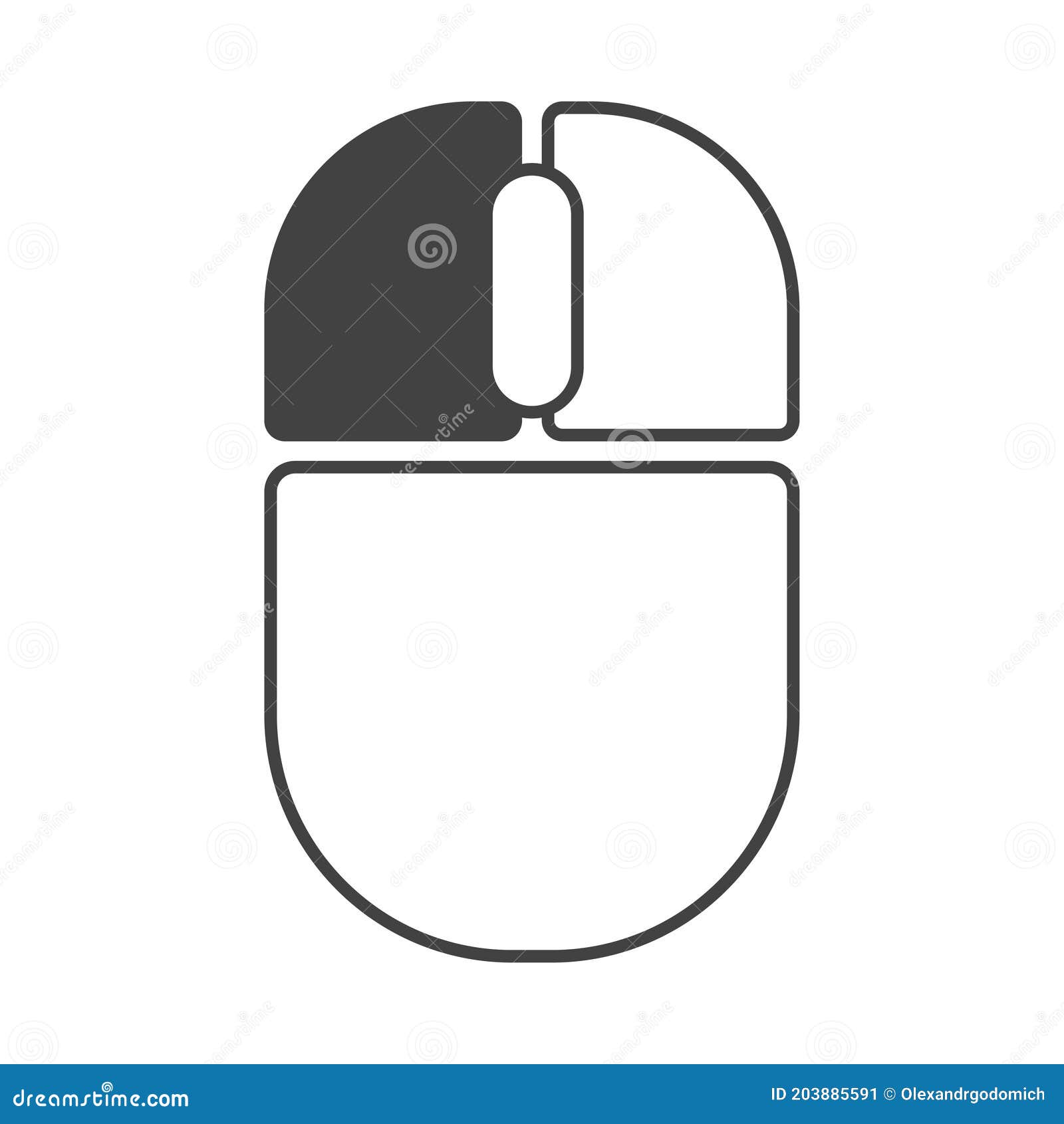 Computer Mouse Left Button Click Outline Icon Stock Illustration